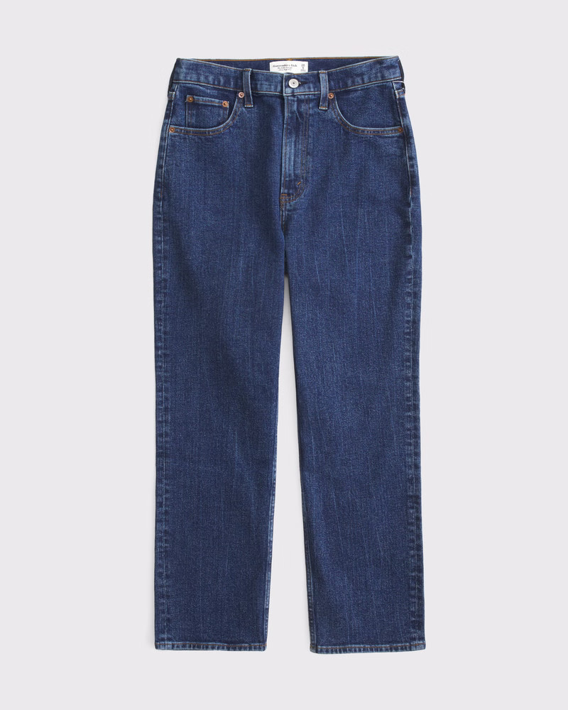 Curve Love Ultra High Rise Ankle Straight Jean | Abercrombie & Fitch (US)