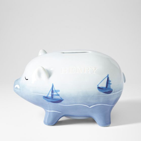 Hand Painted Ceramic Coin Bank | Mark and Graham