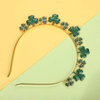 CEALXHENY St. Patrick's Day Headbands, Glitter Rhinestone Shamrock Headbands Lucky Irish Hairband... | Amazon (US)