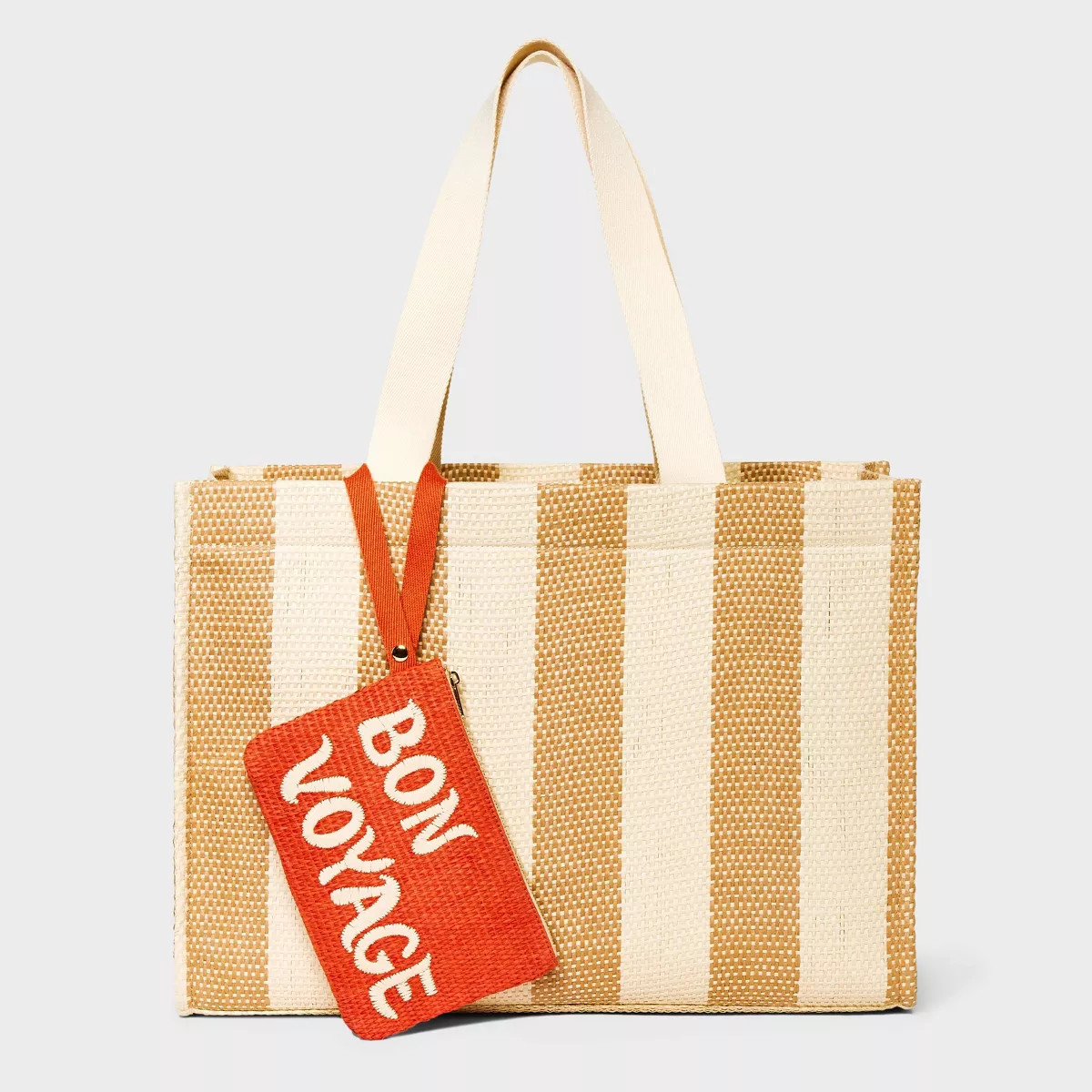 Elevated Straw Tote Handbag with Zip Pouch - A New Day™ | Target
