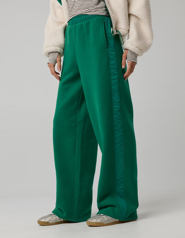 OFFLINE By Aerie Cloud Fleece Nylon Track Trouser | American Eagle Outfitters (US & CA)