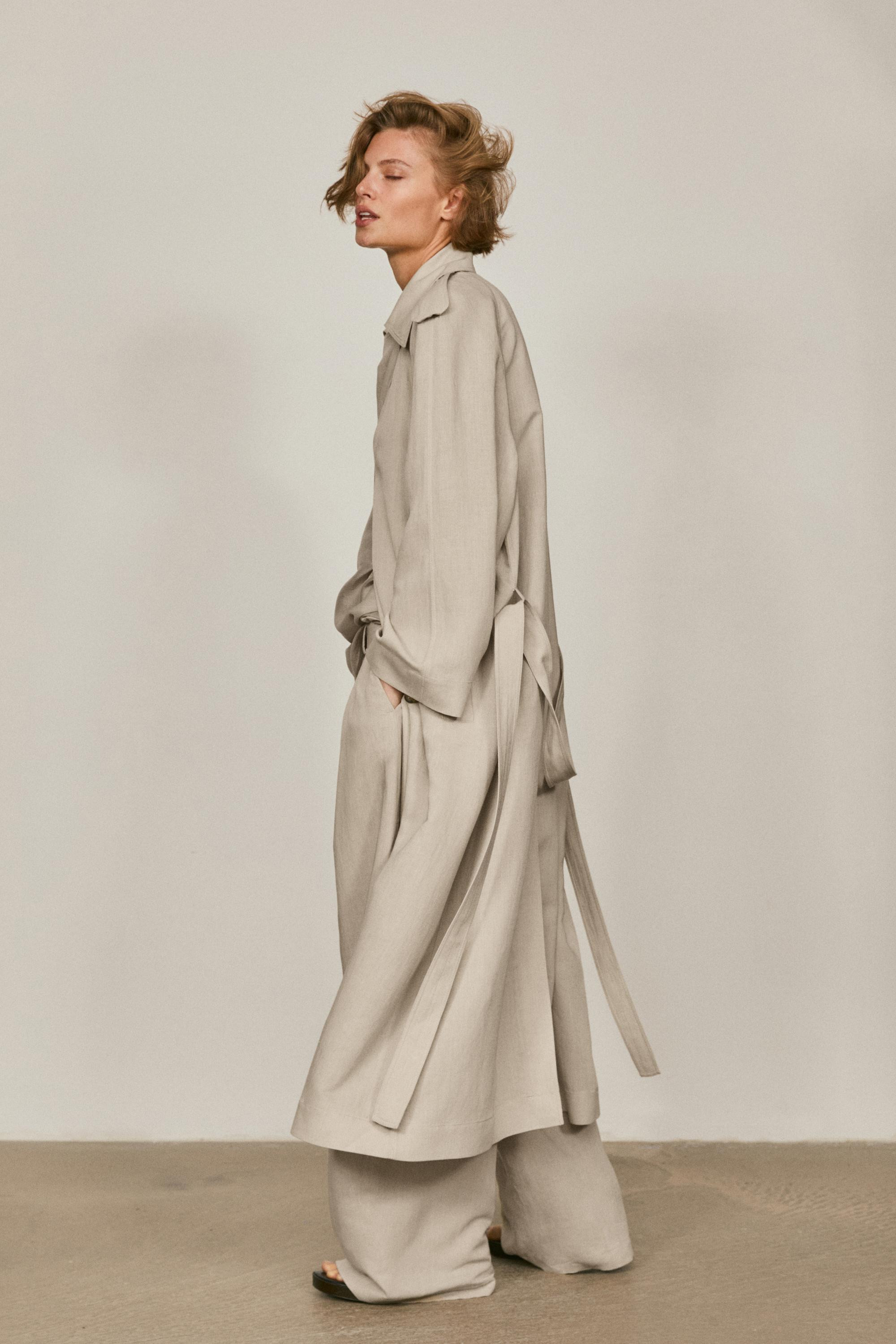 Oversize Trenchcoat mit Leinen – LIMITED EDITION | Massimo Dutti DE