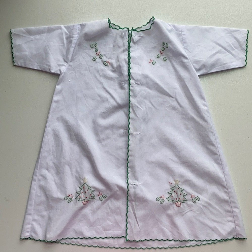 White Kids Holiday Nightgown with Green Trim | Poshmark