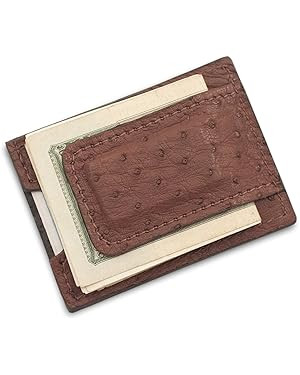 Genuine Ostrich Leather Magnetic Money Clip Wallet Handmade | Amazon (US)