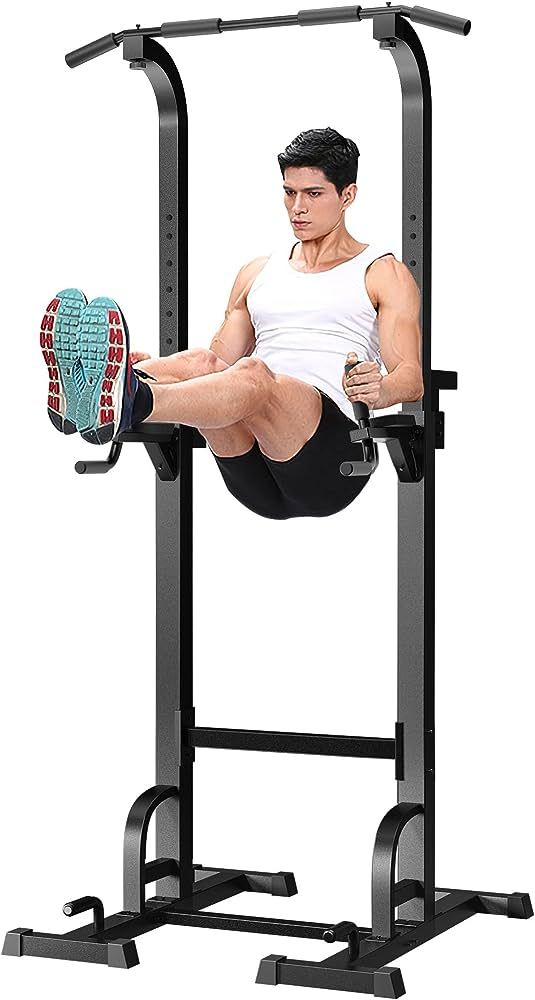 Elevens Power Tower Dip Station Stand Pull Up Bar for Gym Strength Training Workout Equipment | Amazon (US)