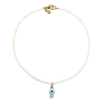 Mother of Pearl Beaded Fish Necklace | Logan Tay