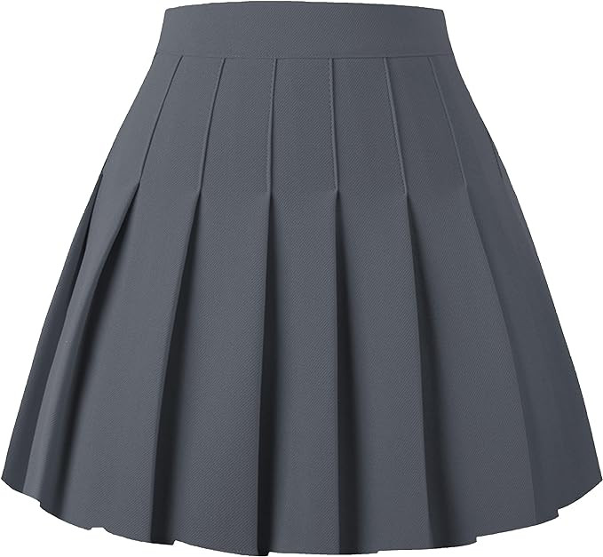 Girstunm Women's Pleated Skirt Mini Skater Basic Skirts High Waist School Girls Uniform Short Che... | Amazon (US)