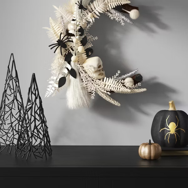 16" Halloween Greenery Wreath Moon - Hyde & EEK! Boutique™ | Target