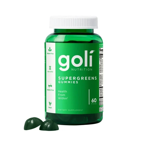 Goli Nutrition Supergreen Gummies, 60 Count, Fruit Blend Flavor - Walmart.com | Walmart (US)