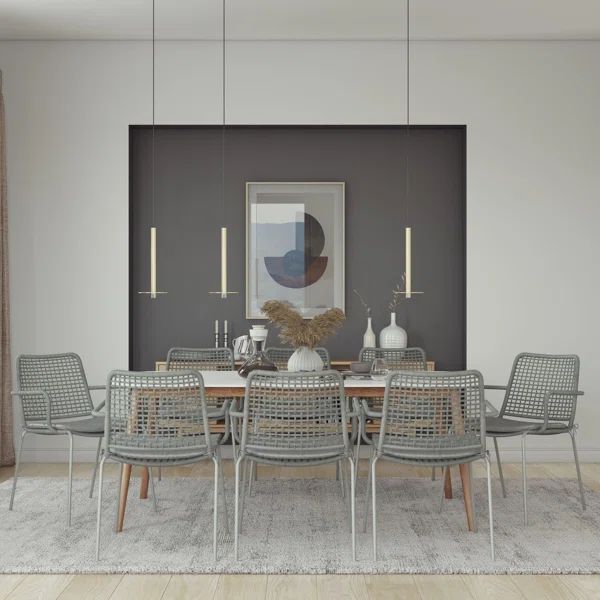 Eligio Rectangular 8 - Person 75'' Long Aluminum Dining Set with Cushions | Wayfair North America