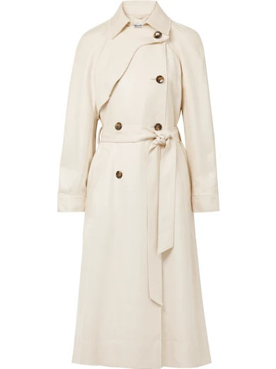 Elizabeth and James - Dakotah Frayed Woven Trench Coat - Cream | NET-A-PORTER (UK & EU)