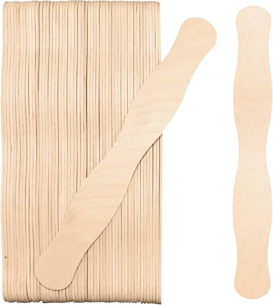 55 Pcs Wooden Fan Handles 8 inch, Jumbo Craft Sticks for Wedding Programs, or Paint Mixing Crafts... | Amazon (US)