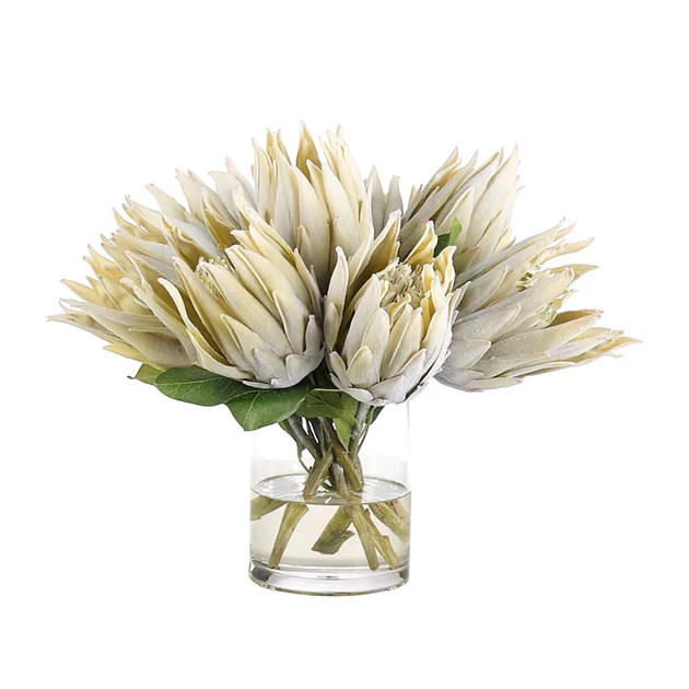 White Protea Faux Arrangement | Cailini Coastal
