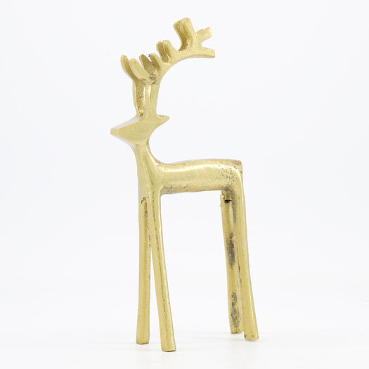 Gold Tone Metal Reindeer Christmas Decor 26x5cm | TK Maxx