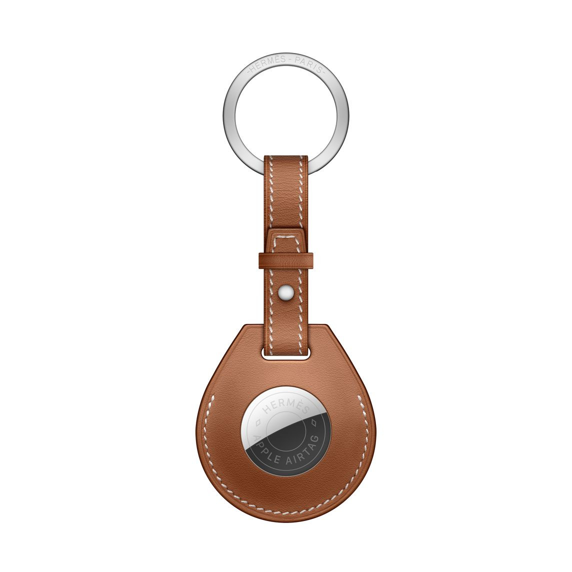 AirTag Hermès Orange Swift Key Ring | Apple (US)