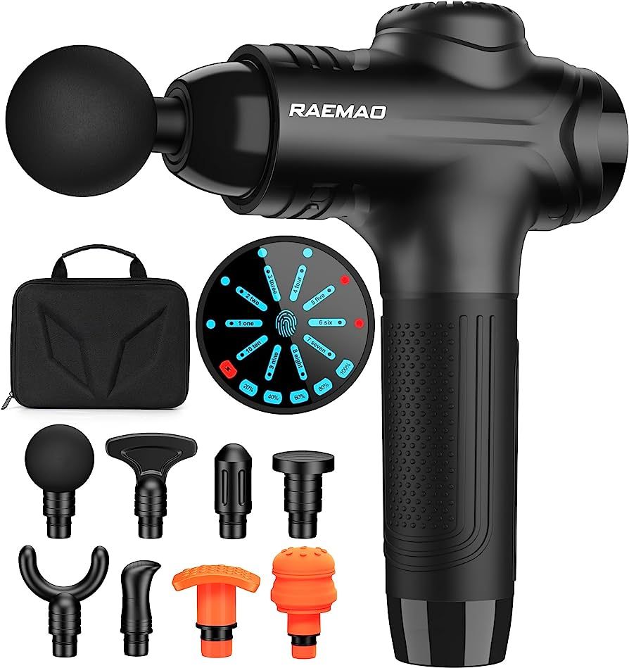 RAEMAO Massage Gun Deep Tissue, Back Massage Gun for Athletes for Pain Relief Attaching 8 PCS Spe... | Amazon (US)