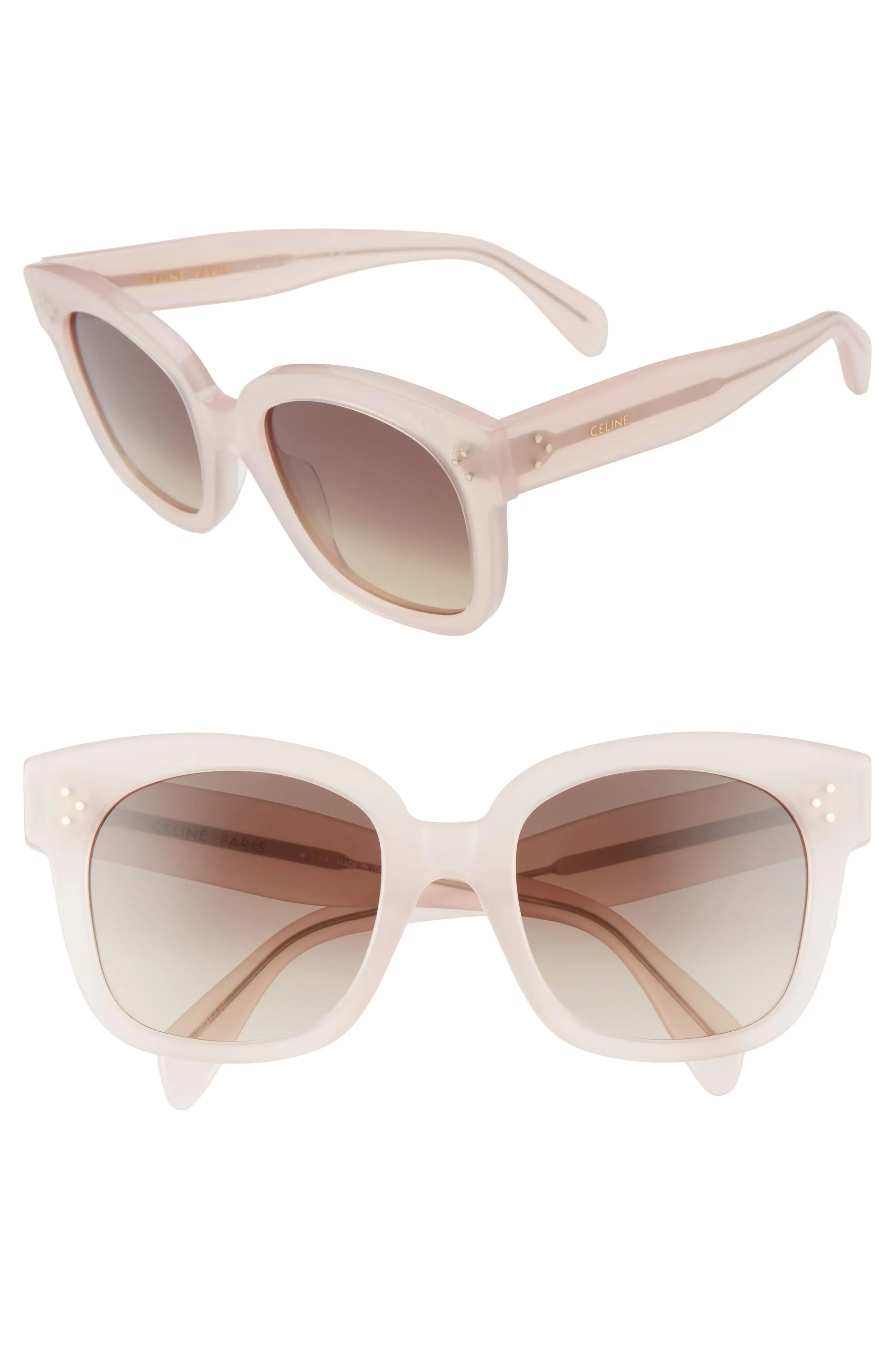 Women's Celine 54mm Square Sunglasses - Pink/ Brown Gradient | Nordstrom