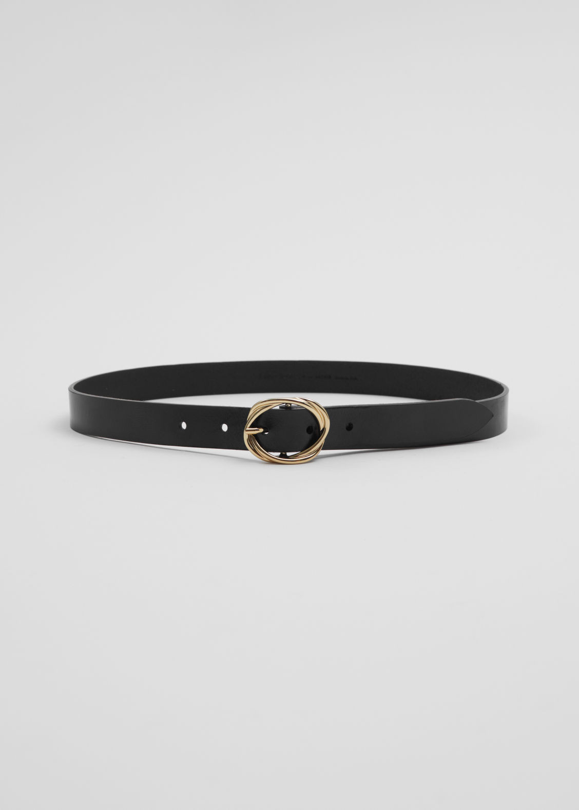 Knot-Buckle Leather Belt - Black | & Other Stories US