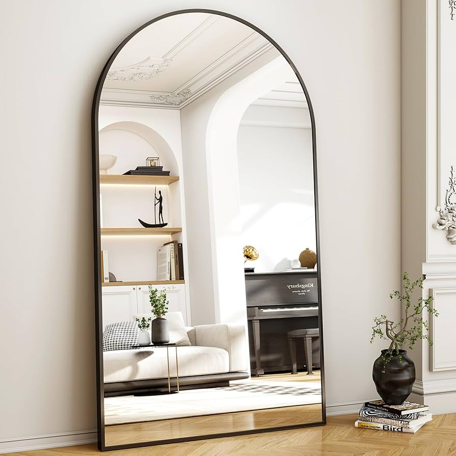 46"x76" Extra Large Arched Full Length Mirror - Leaning Mirror Arch Wall-Mounted Mirrors - Alumin... | Amazon (US)