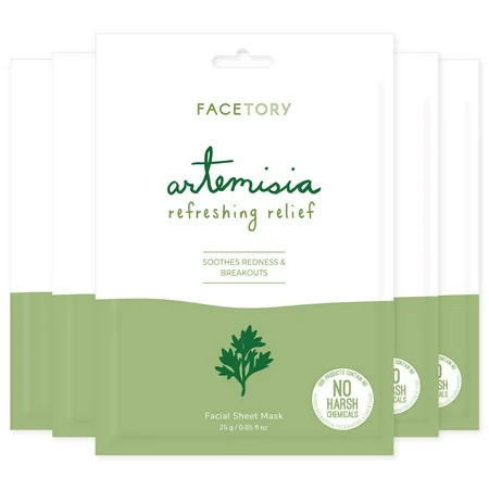 FaceTory Artemisia Refreshing Relief Sheet Mask with Artemisia Extract - Soft Form-Fitting Facial Ma | Walmart (US)