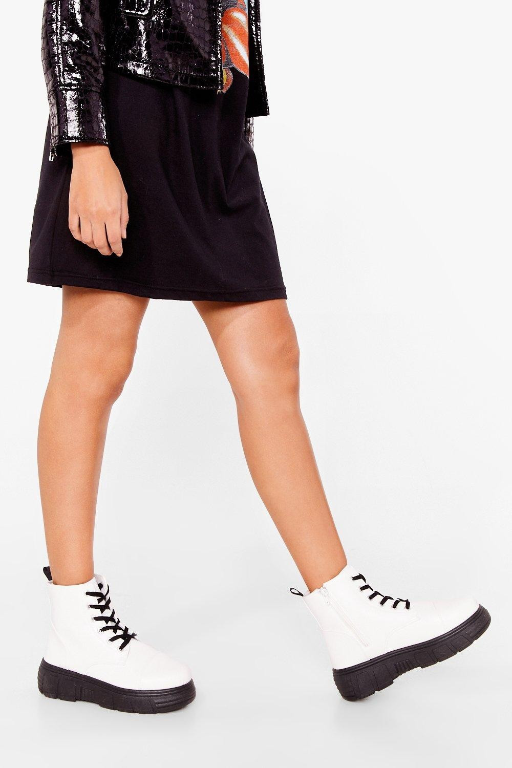 Womens Walk My Way Faux Leather Chunky Boots - White | NastyGal (US & CA)