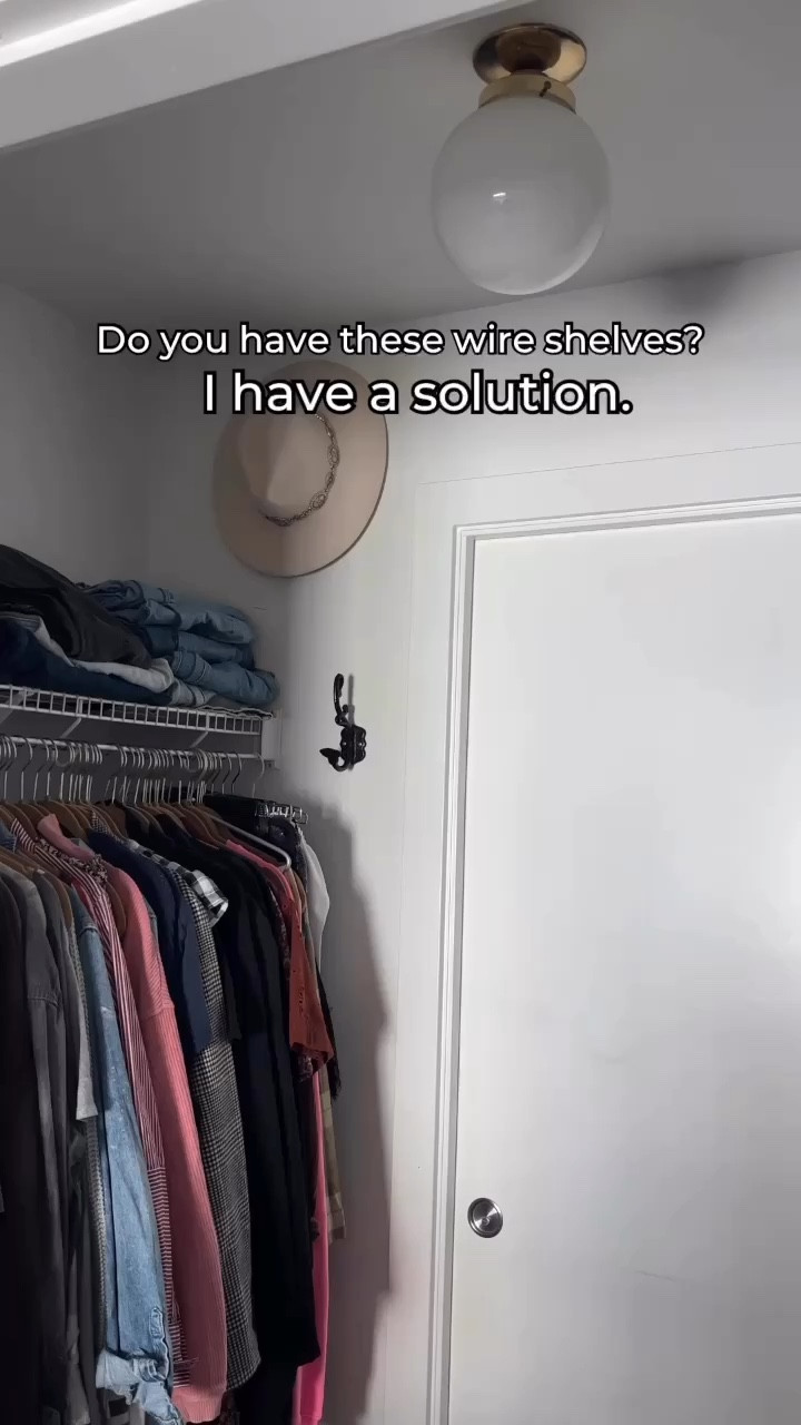 How to organize a small closet ➡️ The vertical space above a closet shelf always seems like such wasted space to me, so I found the PERFECT closet storage bins that fit on wire shelves. These wicker bins are such a great storage solution because they are tall and narrow, stylish, aesthetically pleasing, and affordable. I’m all about a good storage hack! 👏🏻 I’ve also rounded up a brand new round of @Wayfair finds for you to help you decorate on a budget. #wayfairpartner #wayfair 

#LTKFindsUnder100 #LTKVideo #LTKHome