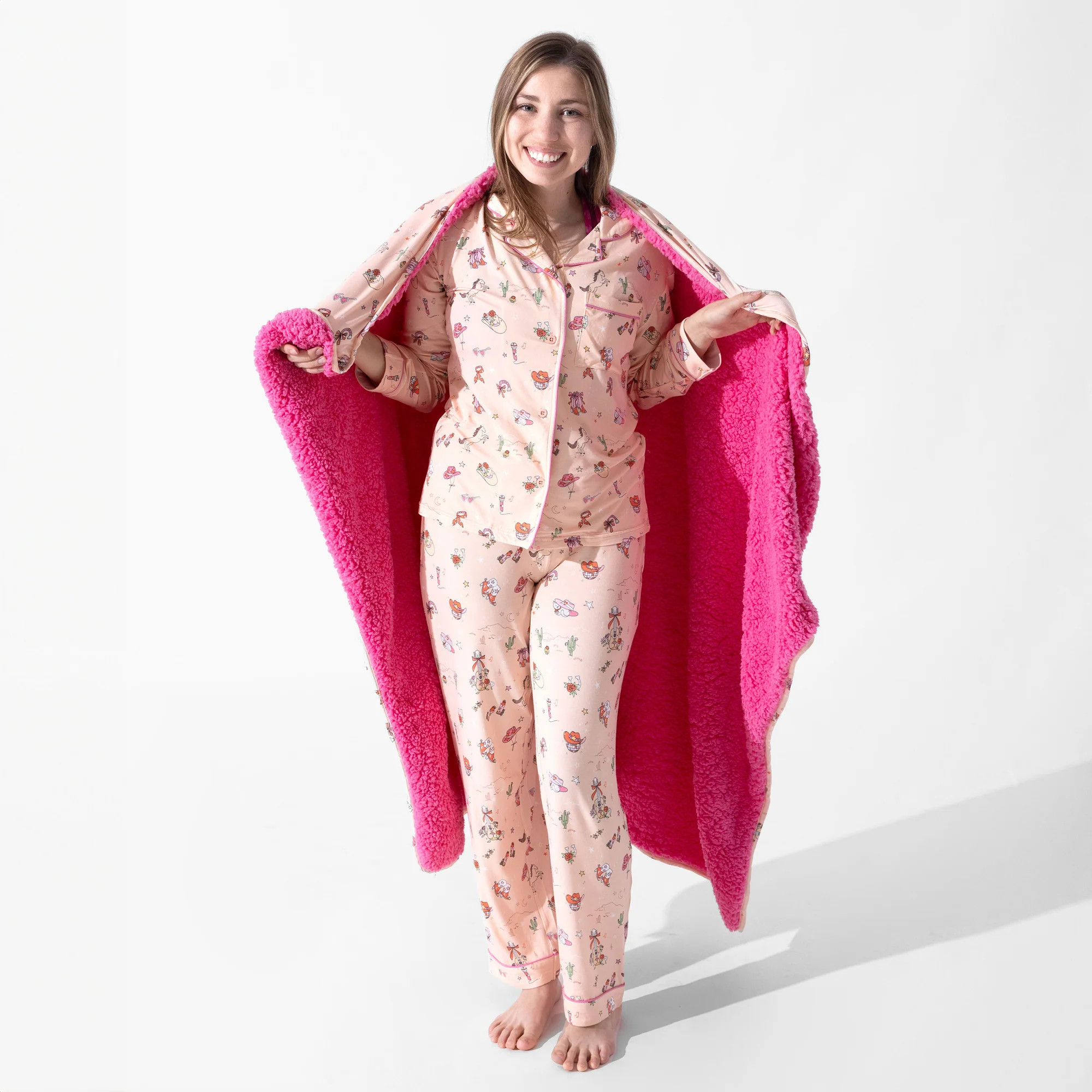 Cowgirl Bamboo Sherpa Blanket | Bellabu Bear