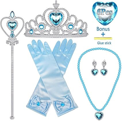 Boxed Princess Dress Up Accessories, Set of 6 Elsa Dress Up Set for Toddler Girls Kids Girls wi... | Amazon (US)
