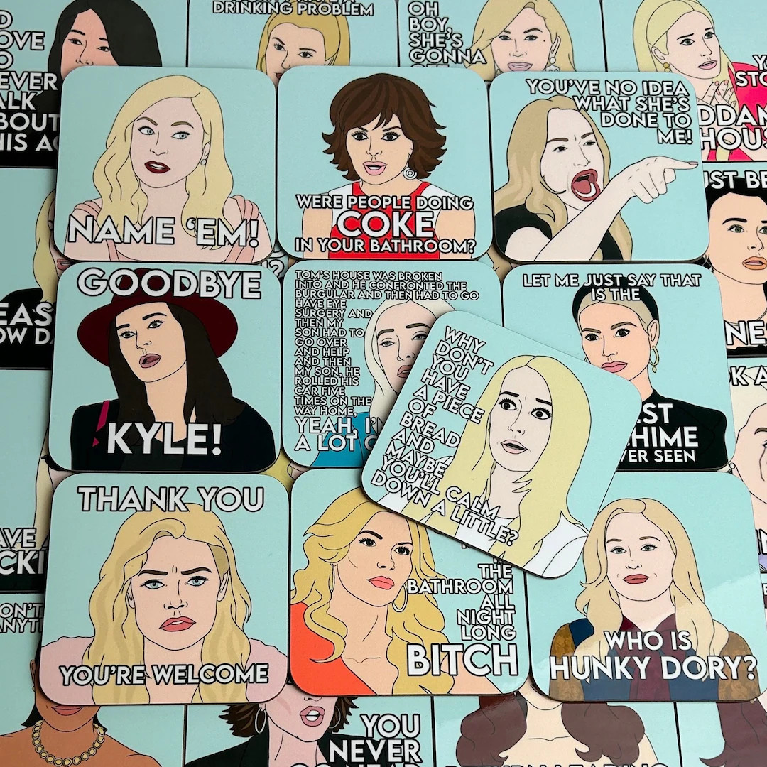 RHOBH Real Housewives of Beverly Hills Coasters 9x9cm - Etsy | Etsy (US)