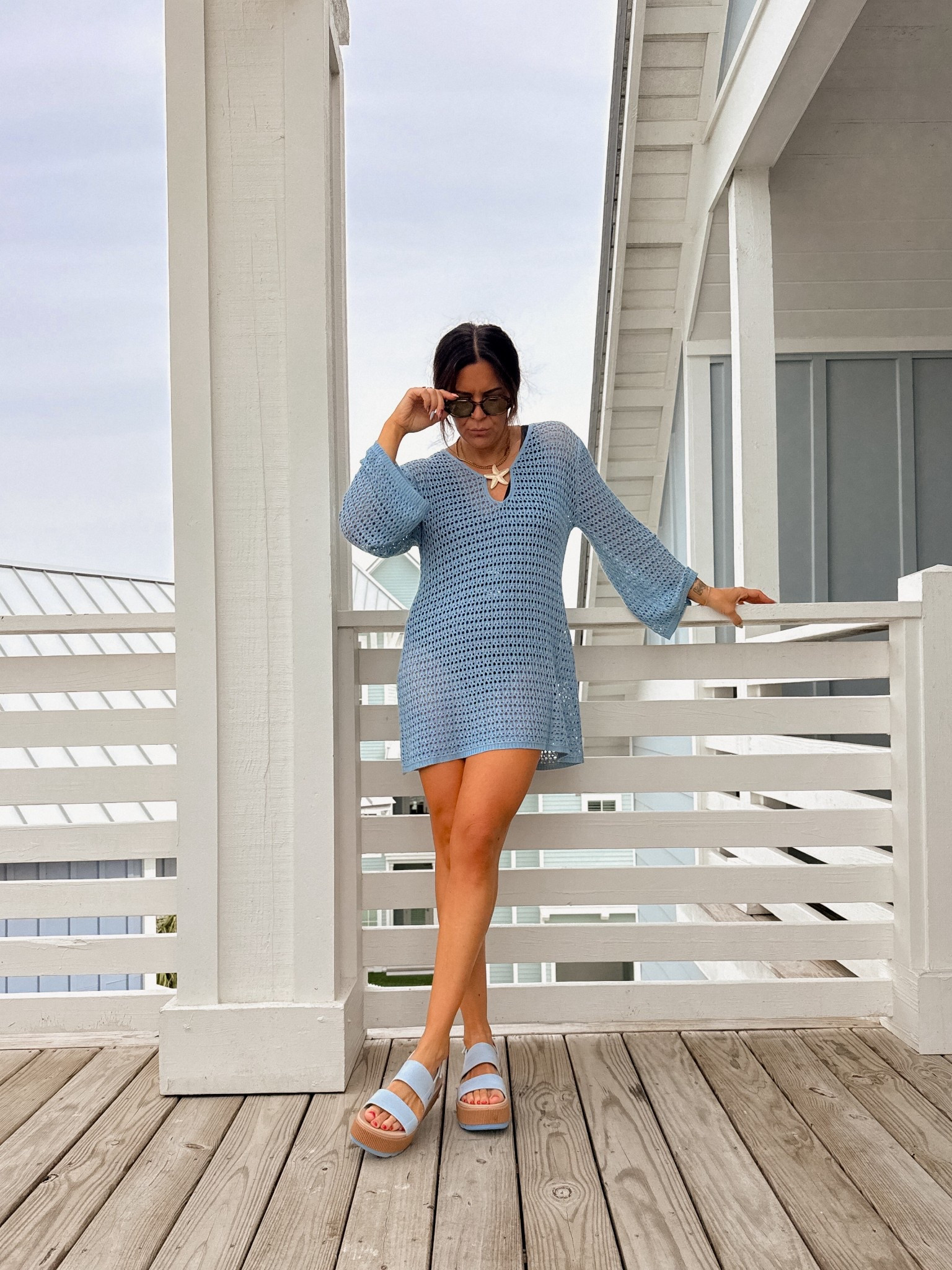 Beach outfit! The one piece swimsuit underneath is soooo good!
Wearing the large
Sandals: use code BETTERWITHH

#ad
