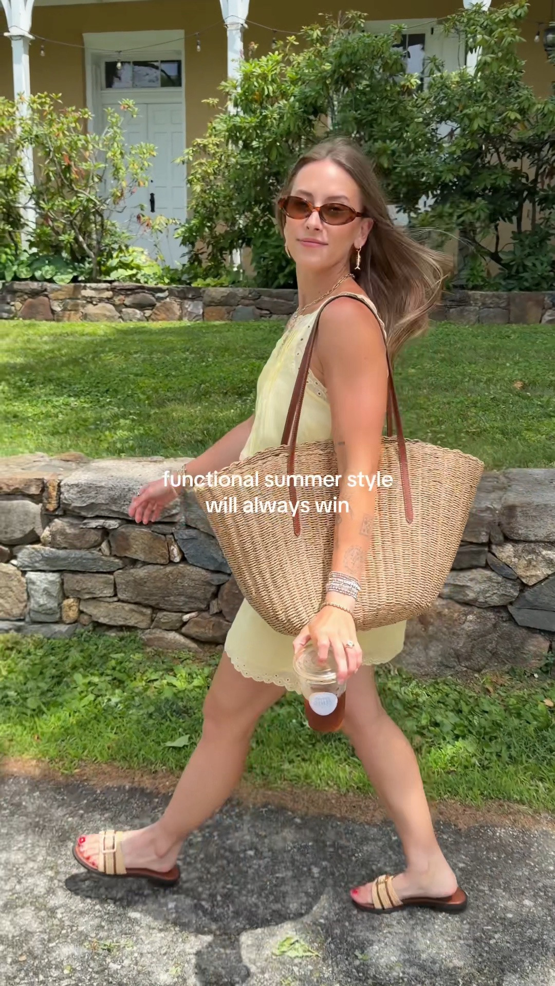 6/25/26 My Versatile Summer J.Crew Favorites @jcrew #ad #injcrew
	
 The kind of pieces that make getting dressed in the summer so easy 🤍 I'm wearing this buttery yellow J.Crew dress in an XS, styled with the cutest fish-inspired jewelry, their everyday slide sandals, and an oversized beach tote. I also linked the matching butter yellow bikini (XS top / S bottoms) that's perfect underneath for beach days. I love how effortlessly this look goes from coffee and exploring a cute town to an afternoon by the water. Everything is linked here ✨

#LTKootd #LTKgrwm #LTKSeasonal