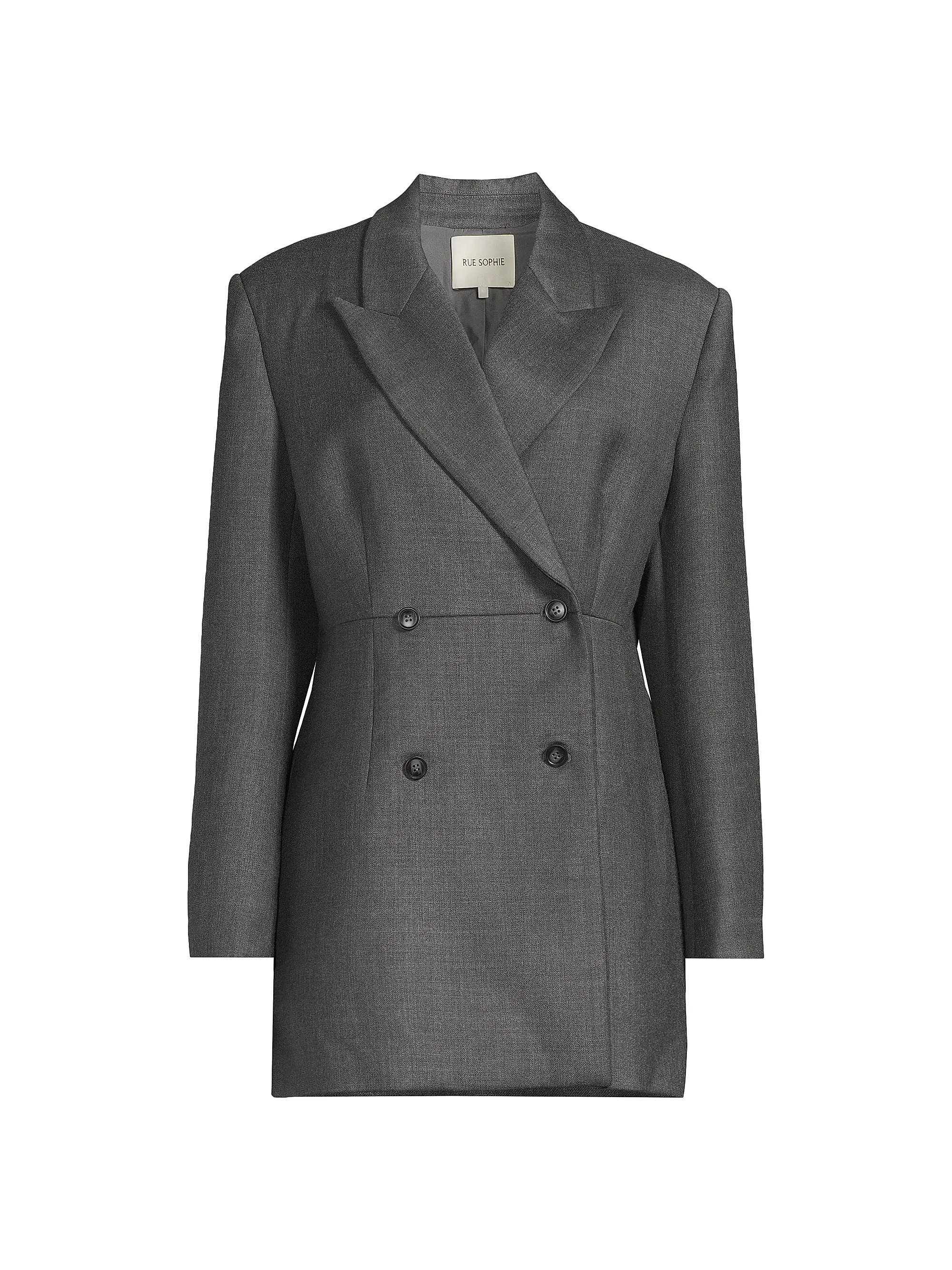 Rue Sophie Paley Double-Breasted Wool-Blend Blazer | Saks Fifth Avenue | Saks Fifth Avenue