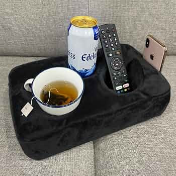 Couch Cup Holder Pillow, Couch Drinks Remotes Holder for Center of Couch, for Sofa, Bed, RV, Car... | Amazon (US)