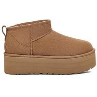 UGG Classic Ultra Mini Platform Ankle Boots - Chestnut, Chestnut, Size 7, Women | Very (UK)