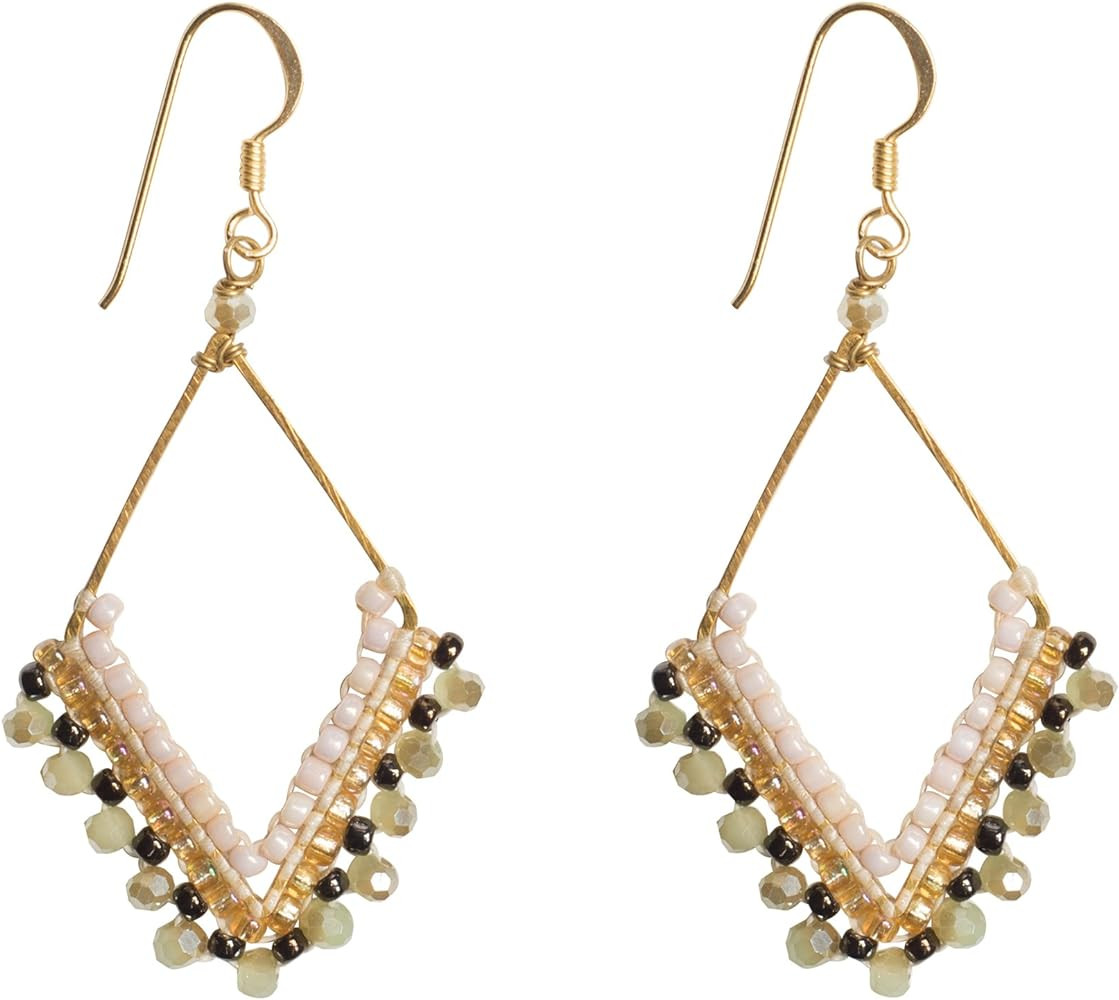 Joob Joob Boho Earrings for Women - Silver Dangly Earrings - Womens Handmade Beaded Jewelry | Amazon (US)