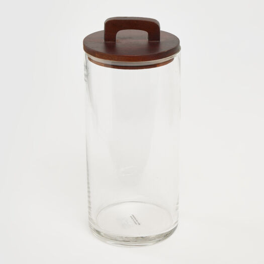 Clear & Brown Glass Storage Jar 26x12cm | TK Maxx