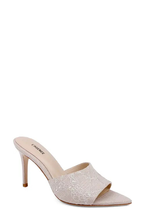L'AGENCE Lolita VII Slide Sandal in Natural Fabric at Nordstrom, Size 7 | Nordstrom