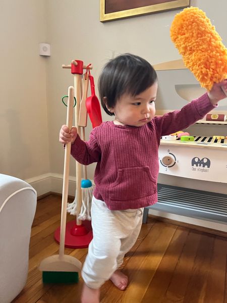My 16 month old is obsessed with cleaning and loves these real life miniature cleaning tools! I say “lets clean” and he starts sweeping 🥹

#LTKhome #LTKbaby #LTKkids