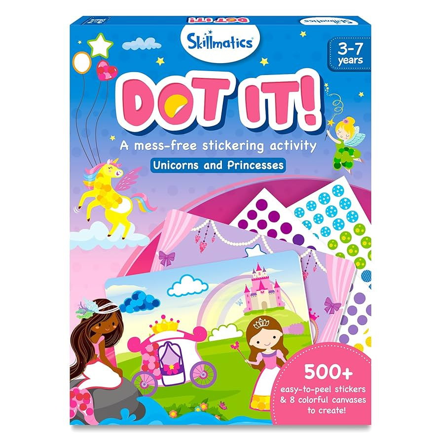 Skillmatics Dot It Sticker Art - Unicorns & Princesses, Mess-Free Fun for Kids, 500+ Stickers, Cr... | Amazon (US)