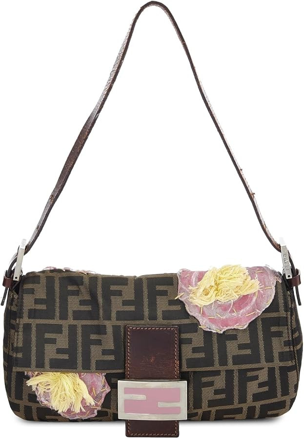 FENDI What Goes Around Comes Around Women's Pre-Loved Pink Embroidered Baguette Shoulder Bag | Amazon (US)