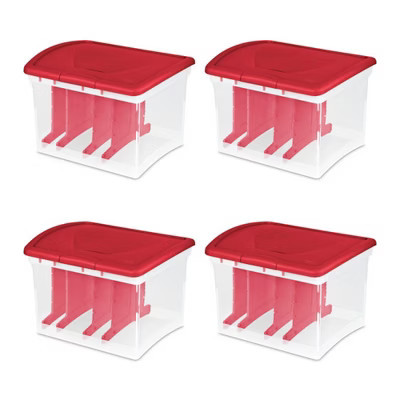 Sterilite Clear Christmas Light and Garland Holiday Storage Container (4 Pack) | Target