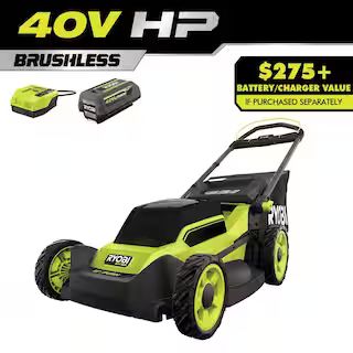 40V HP Brushless 20 in. Cordless Battery Walk Behind Push Mower with 6.0 Ah Battery and Charger | The Home Depot