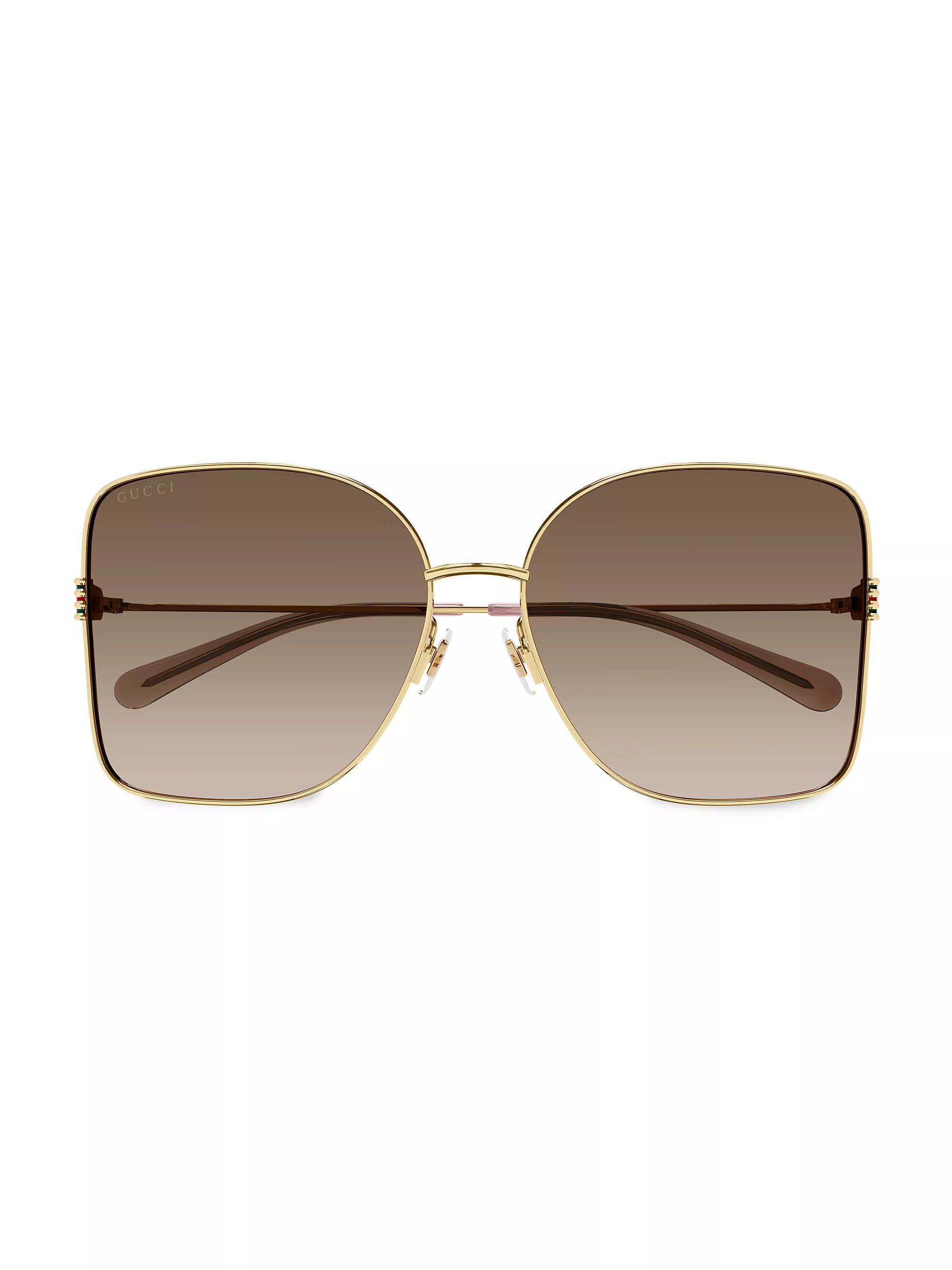 Shop Gucci 60MM Butterfly Sunglasses | Saks Fifth Avenue | Saks Fifth Avenue