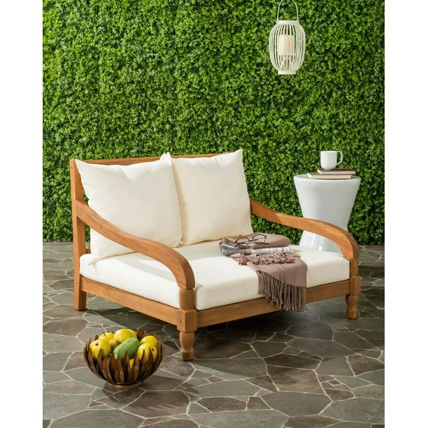 Safavieh Pomona Outdoor Contemporary Lounger with Cushion - Walmart.com | Walmart (US)