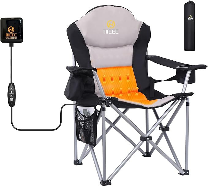 Nice C Outdoor Heated Chair, Heated Camping Chair, Folding Chair, Beach Chair, Wide&Thick Padding... | Amazon (US)