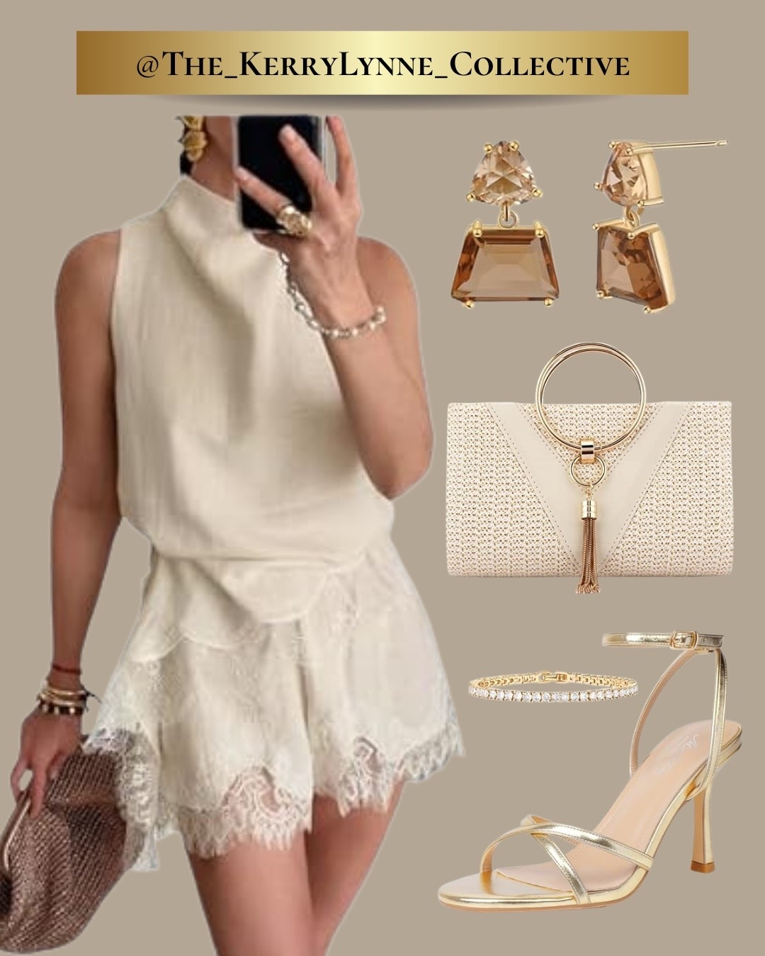 Champagne & Lace ✨🥂

If elegance had a dress code, this would be it. 🤍✨

This lace-trim romper is giving luxury without the luxury price tag. The high neckline, delicate lace details, and flattering silhouette make it the perfect choice for bridal events, date nights, summer celebrations, or that special occasion when you want to feel effortlessly beautiful.

Paired with gold accessories, a woven clutch, and strappy heels for a timeless look that never goes out of style.

✨ Lace-trim romper
✨ Statement earrings
✨ Neutral woven clutch
✨ Gold heels
✨ Classic, feminine, and elevated

This is one of those outfits that looks like you spent hours getting ready when really, the romper does all the work. 🤍

#LTKStyle #LTKFashion #DateNightStyle #SummerStyle #BridalStyle

#LTKootd #LTKgrwm