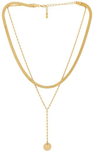 Pendant Lariat Necklace in Gold | Revolve Clothing (Global)