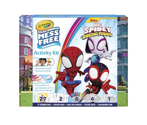 Crayola Color Wonder Spidey and His Amazing Friends Kit, Mess Free Coloring, Spiderman Coloring Pages & Stickers, Spiderman Toy, Kids Gift | Amazon (US)