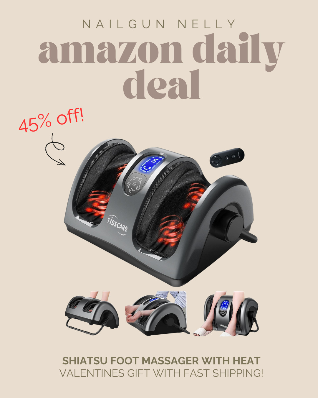 Amazon Daily Deal! - Shiatsu Foot Massager with Heat 

 #LTKValentine #LTKHome #LTKSaleAlert