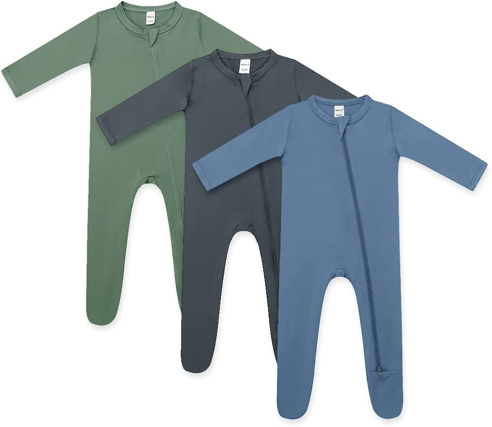 HAPIU Rayon from Bamboo Baby Footed Pajamas, 2 Way Zipper YKK, Footie for Baby Boy Girls, Newborn... | Amazon (US)